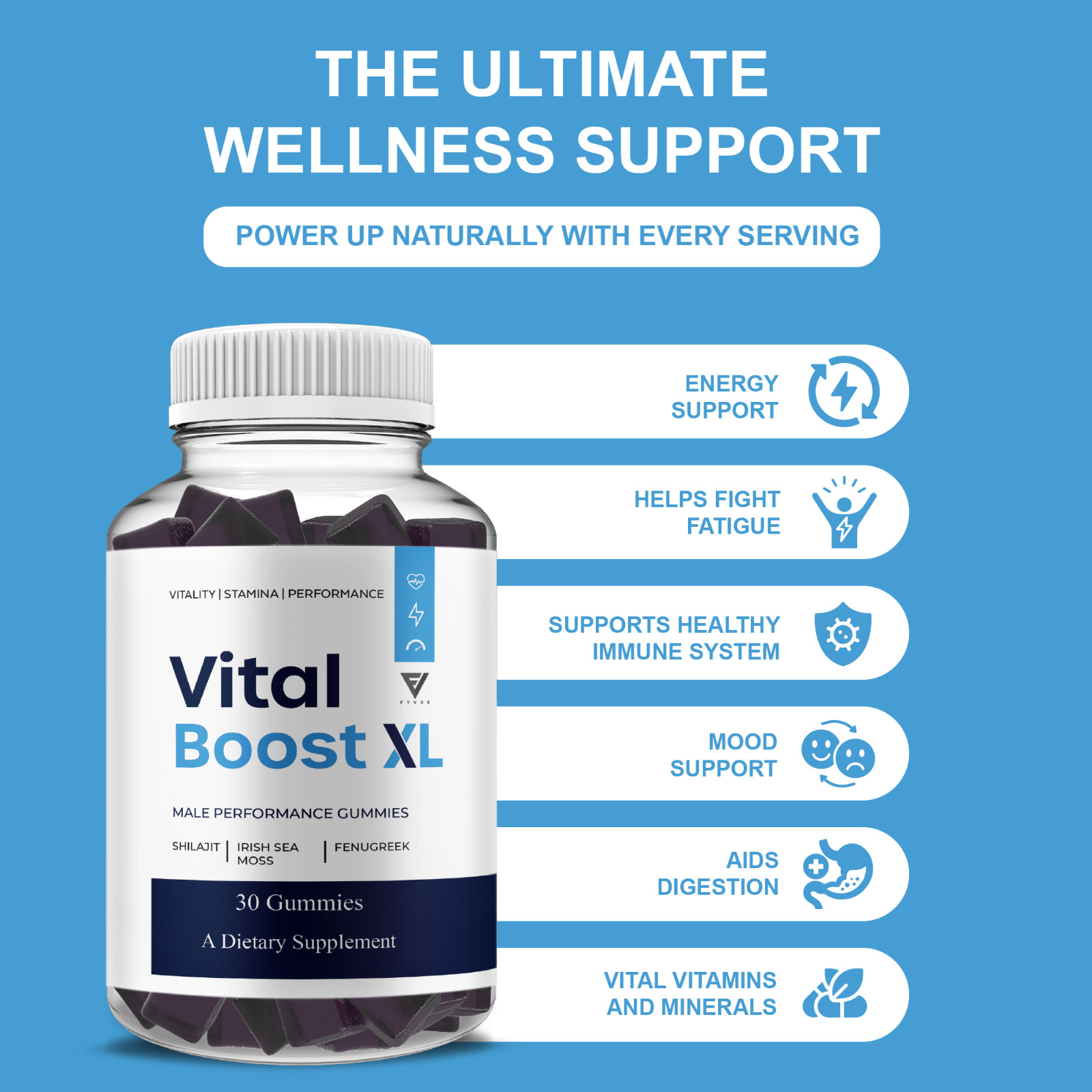 Vital Boost XL Performance Supplement, VitalBoost XL (30 Gummies)