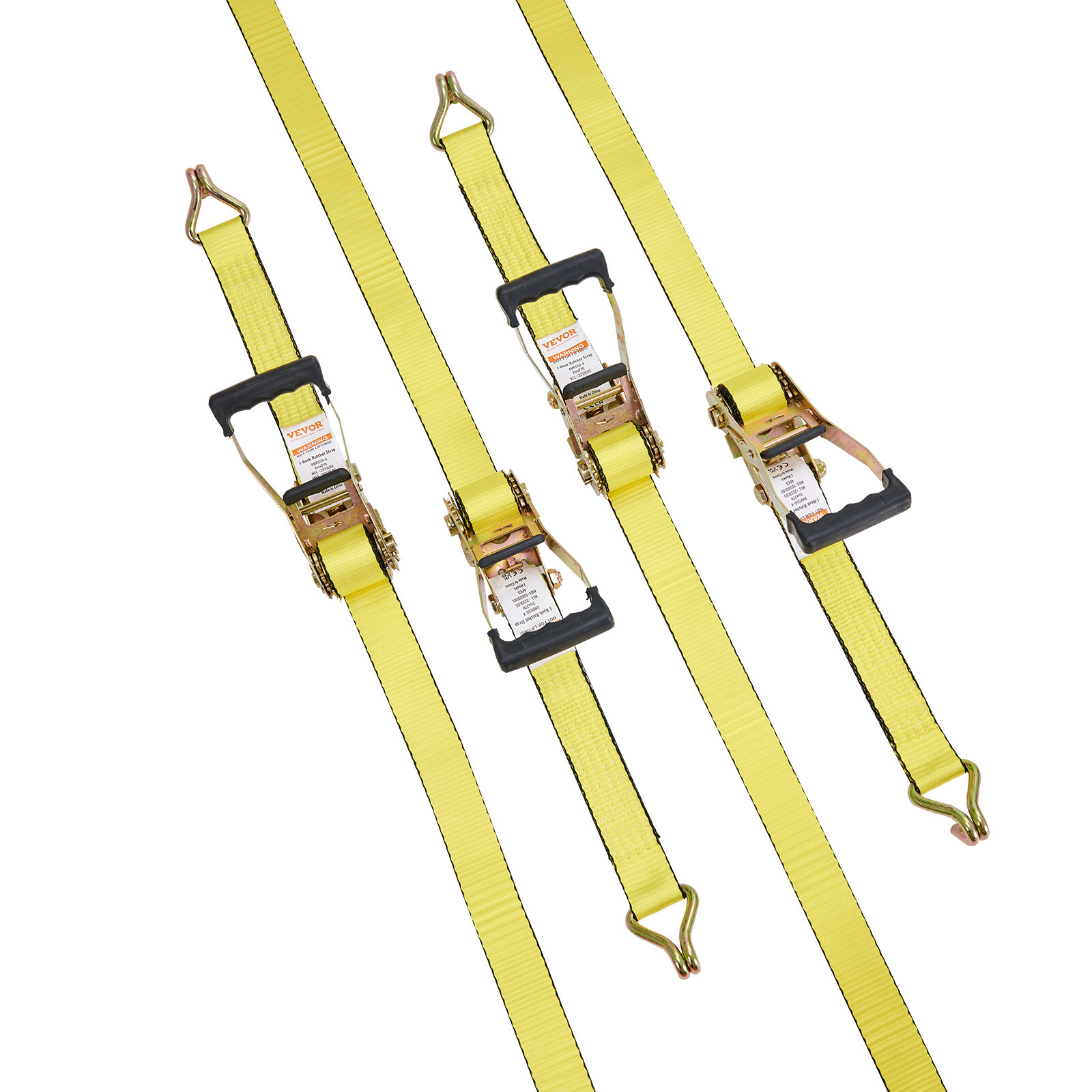 VEVOR 4 Pack Ratchet Tie Down Straps 10000 lbs 2" x 27' Heavy Duty Double J Hook
