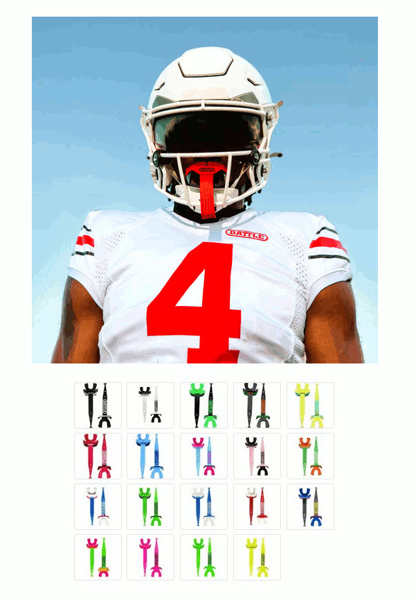 Battle Speed Pro Football Mouthguard with Connected Thick Strap