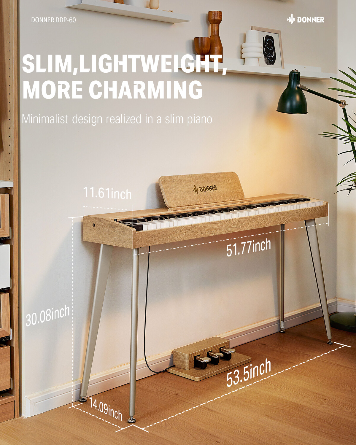 Donner DDP-60 88-Key Semi-Weighted Digital Piano Keyboard