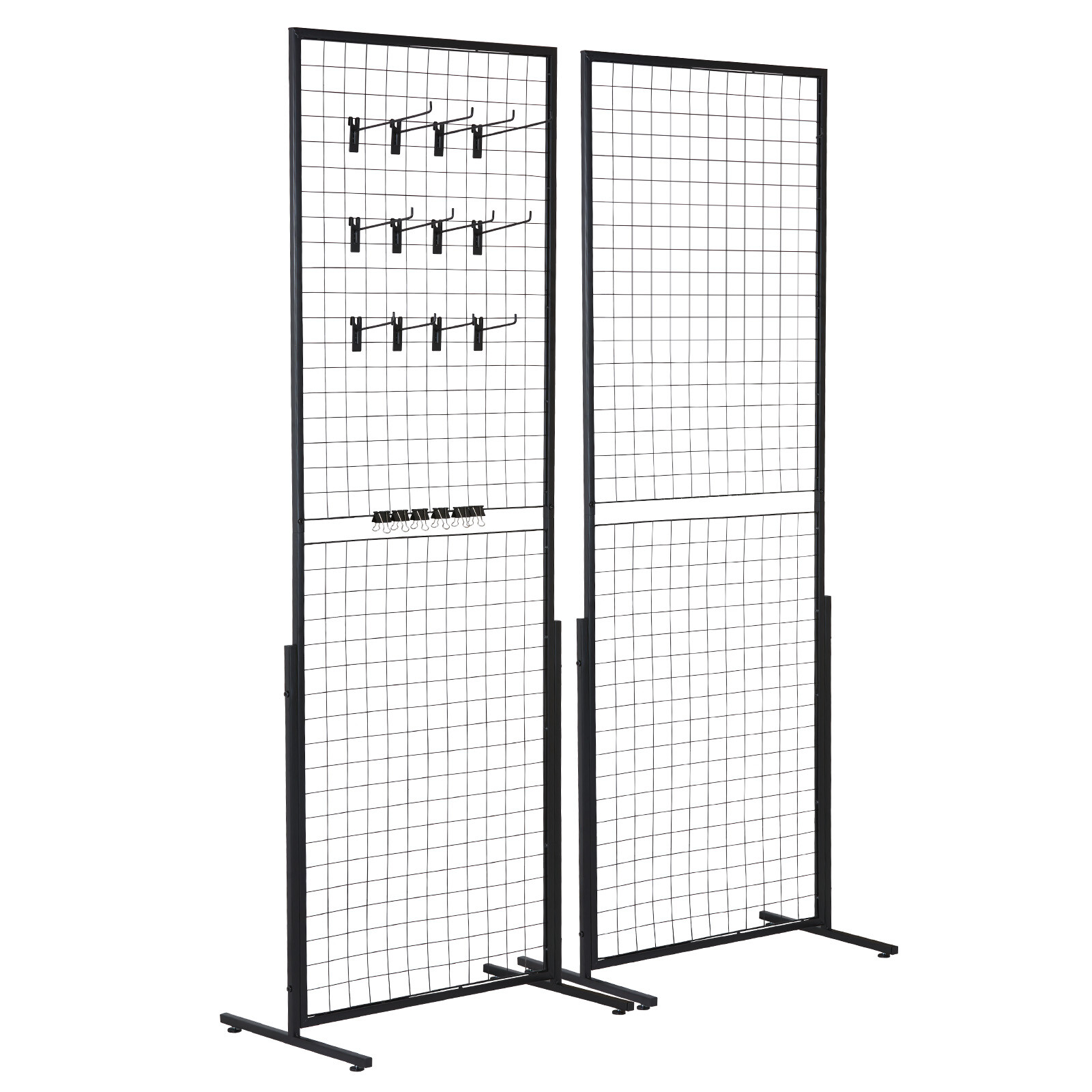 VEVOR 2' x 5.6' Grid Wall Panels Tower 2 Packs Wire Gridwall Display Racks