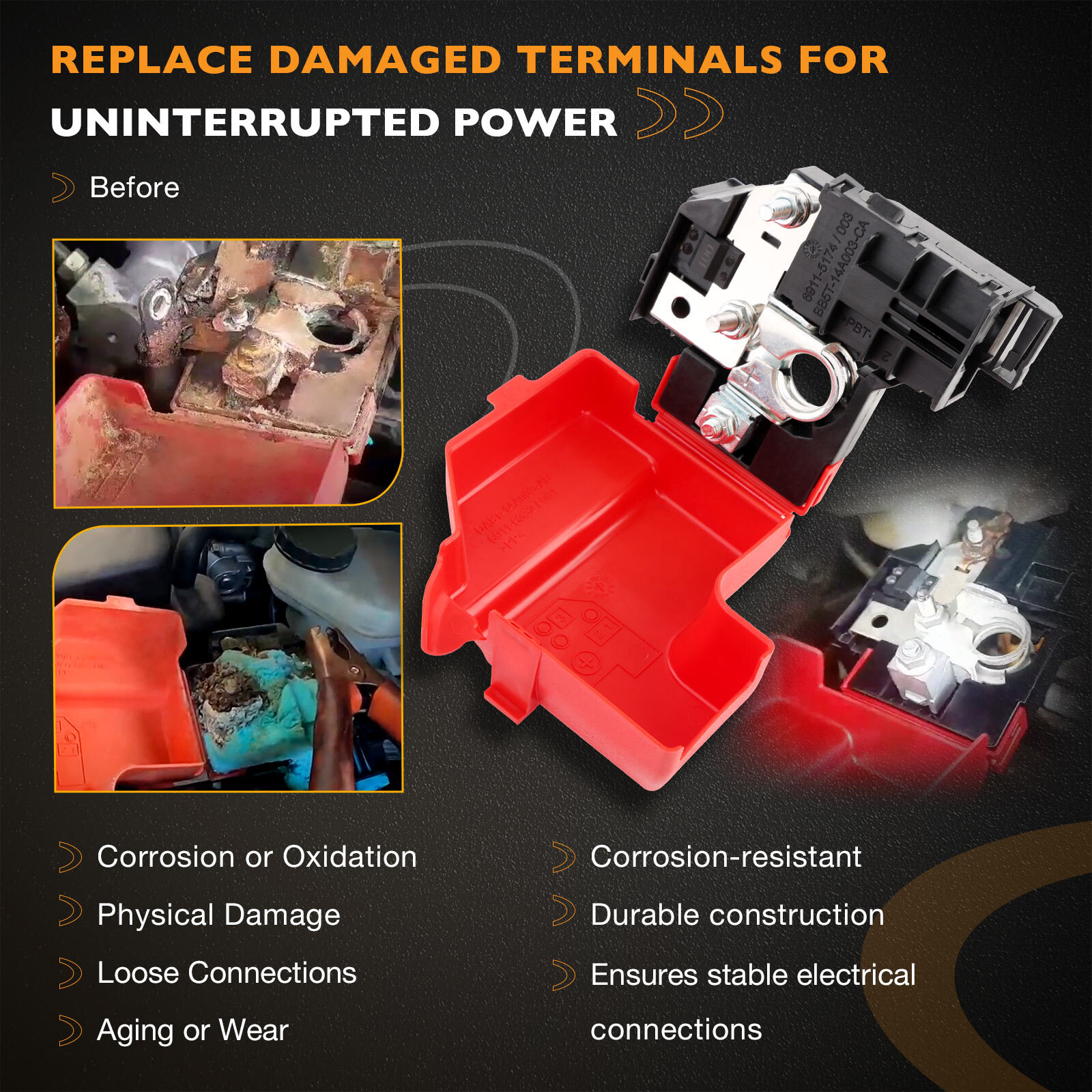 Positive Battery Cable Terminal End For 2013-19 Ford Explorer Taurus Lincoln MKT