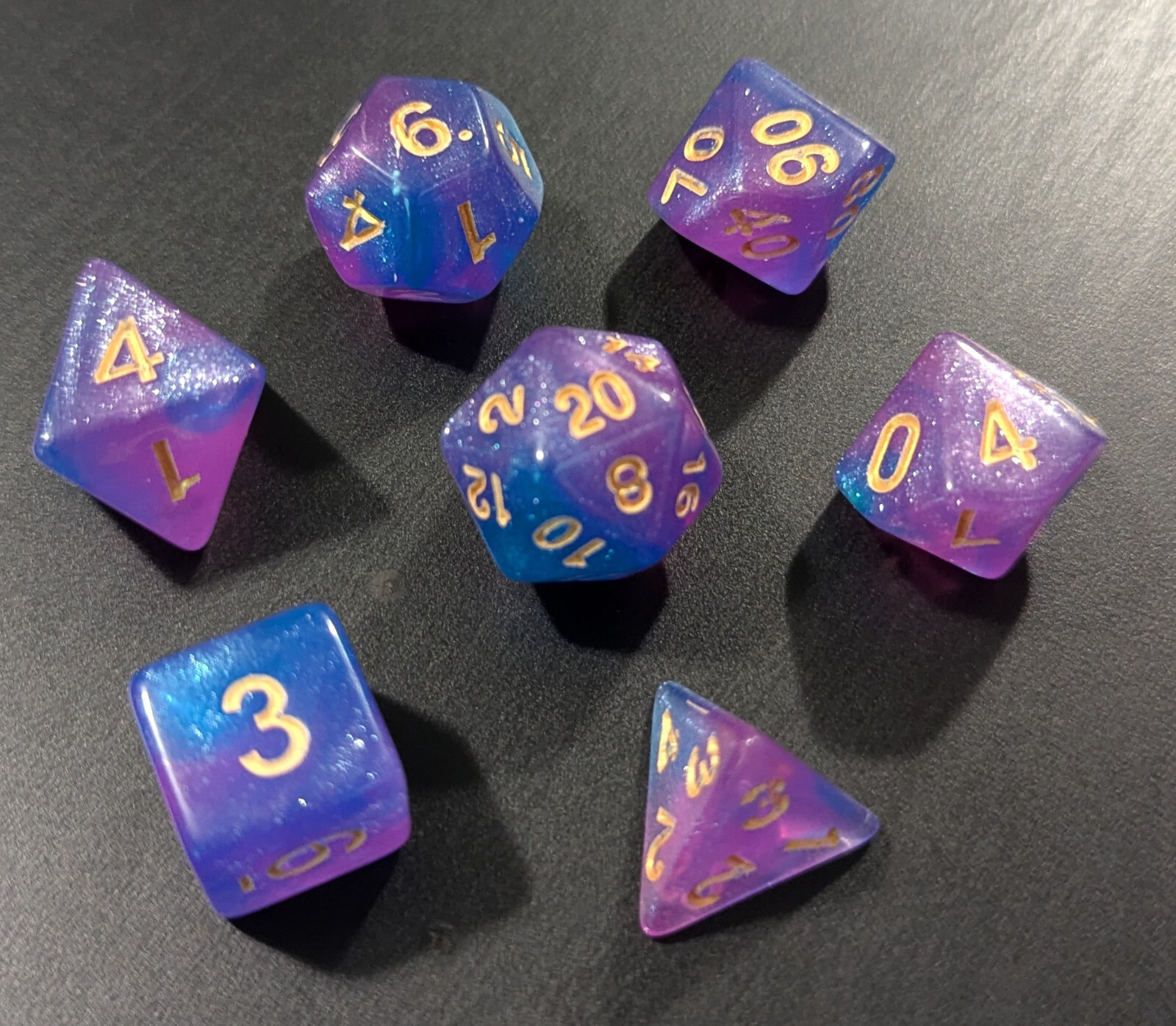 Moonveil Gold 7 Dice Set Poly RPG DnD Pathfinder d20 New