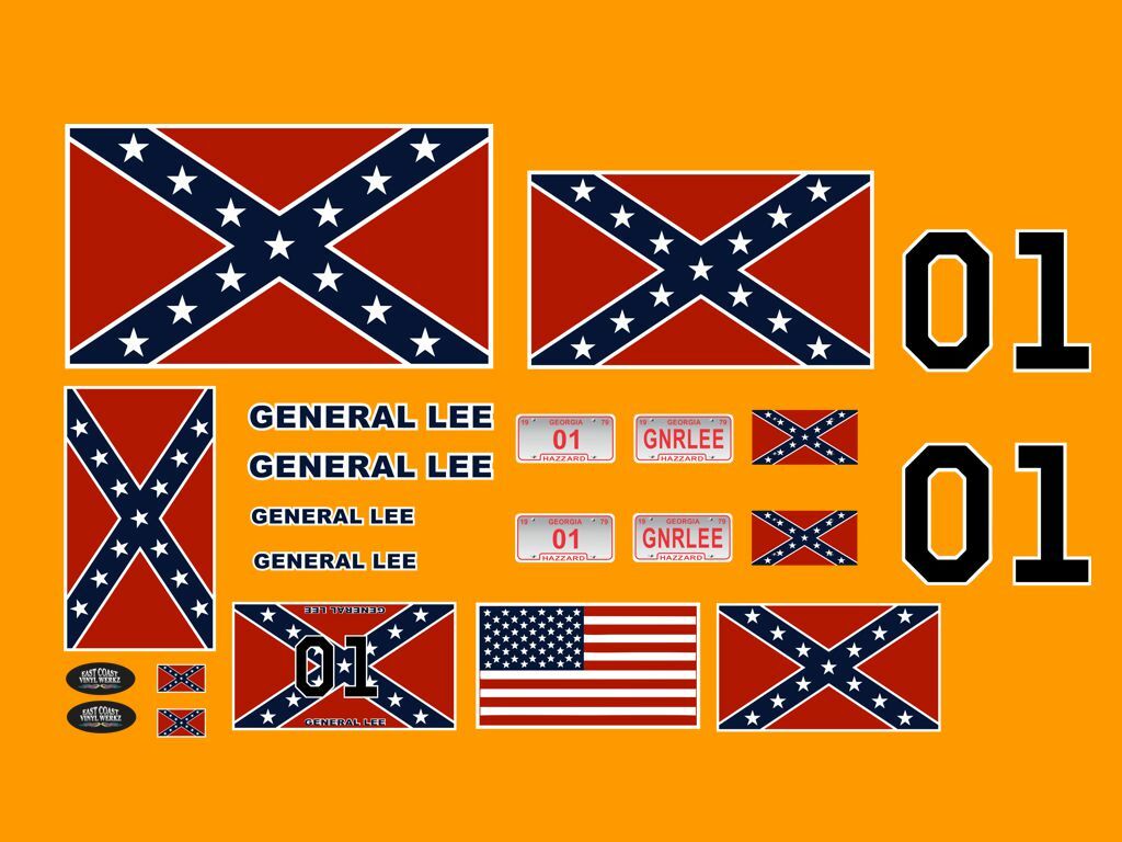 GENERAL LEE Dukes Of Hazzard 1/10 1/8 - RC Car Truck Crawler decals Stickers