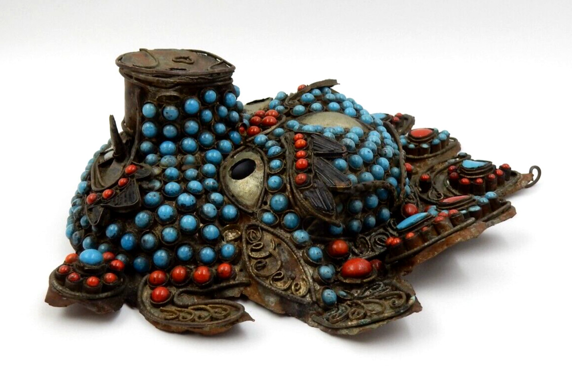 ANTIQUE HANDMADE MAHAKALA PIG FACE MASK ~ TIBETAN NEPALESE HINDU BUDDHIST MASK