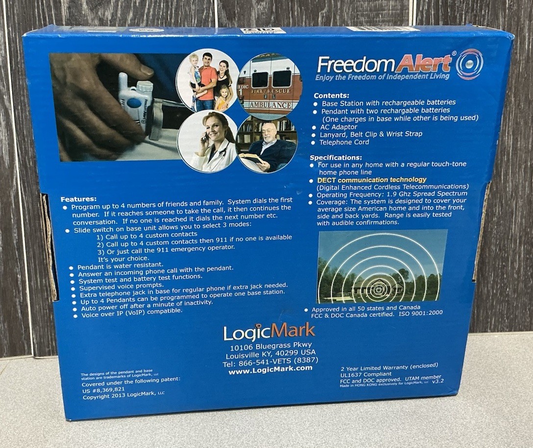 Freedom Alert Fall Emergency System Model #35511 By LogicMark Open Box