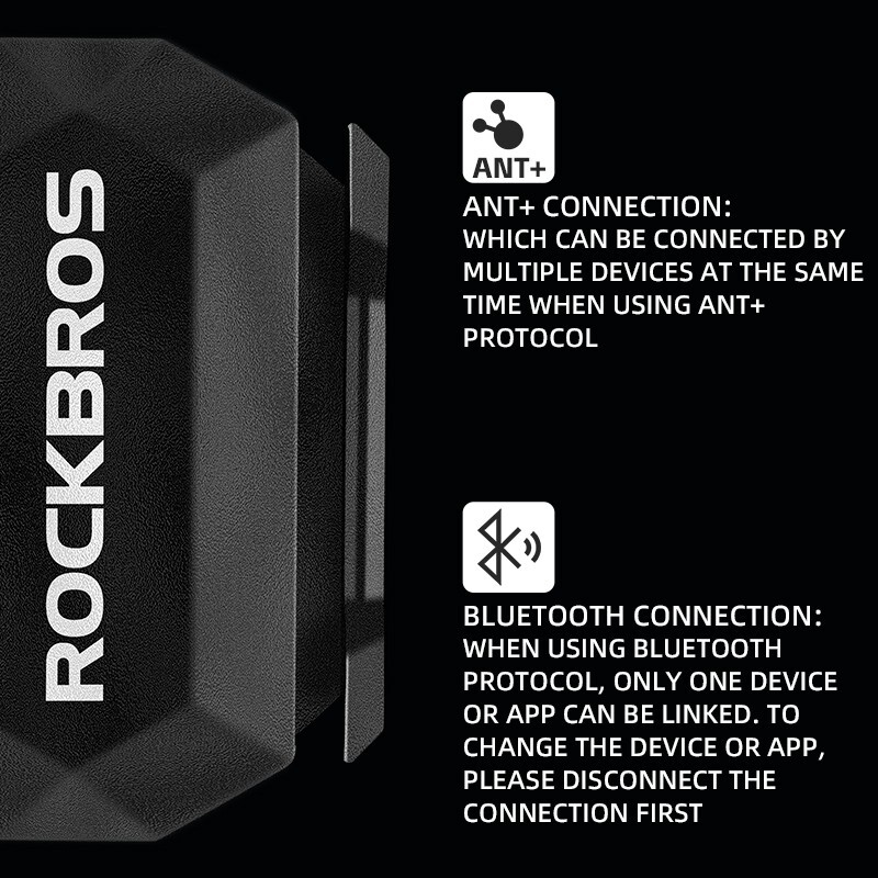 ROCKBROS 2pcs Bike Speed Cadence Sensor Bluetooth ANT+ Wireless IP67 Waterproof