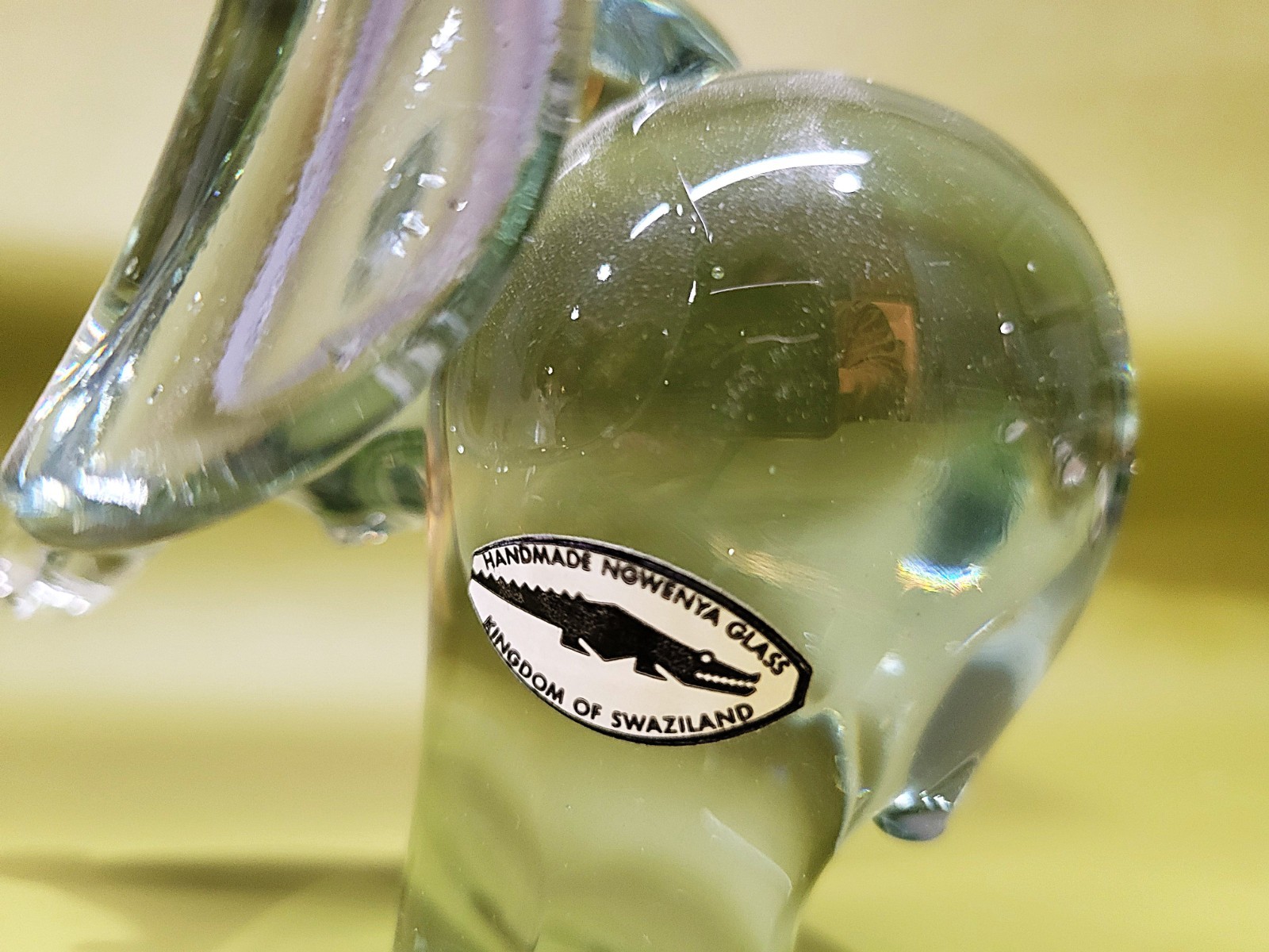 4 INCH NGWENYA GLASS ELEPHANT PAPERWEIGHT FIGURINE