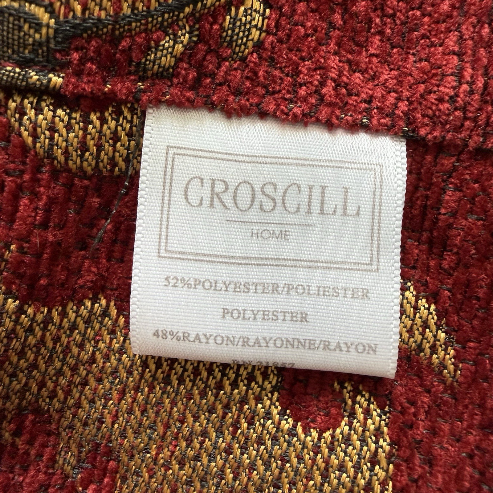 CROSCILL Imperial Empress CURTAIN Valance Brocade Red Gold Tassels Tapestry EUC