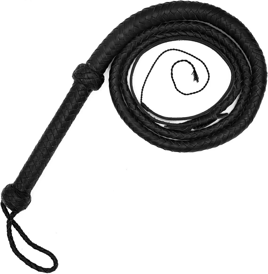 Cow Hide Leather BULL WHIP 04 to 08 Feet Long 12 Plaits Black Indiana Jones Whip