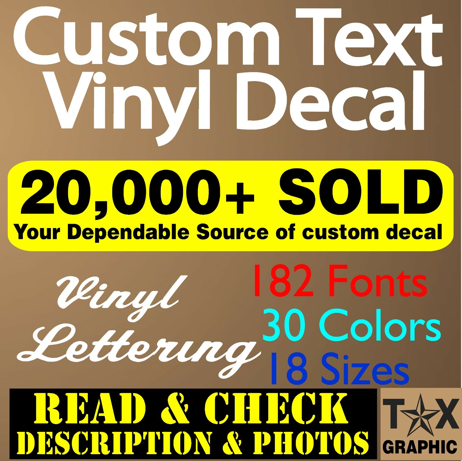 Custom Decal Vinyl Lettering Personalized Business Sign Text Name Vehicle Car