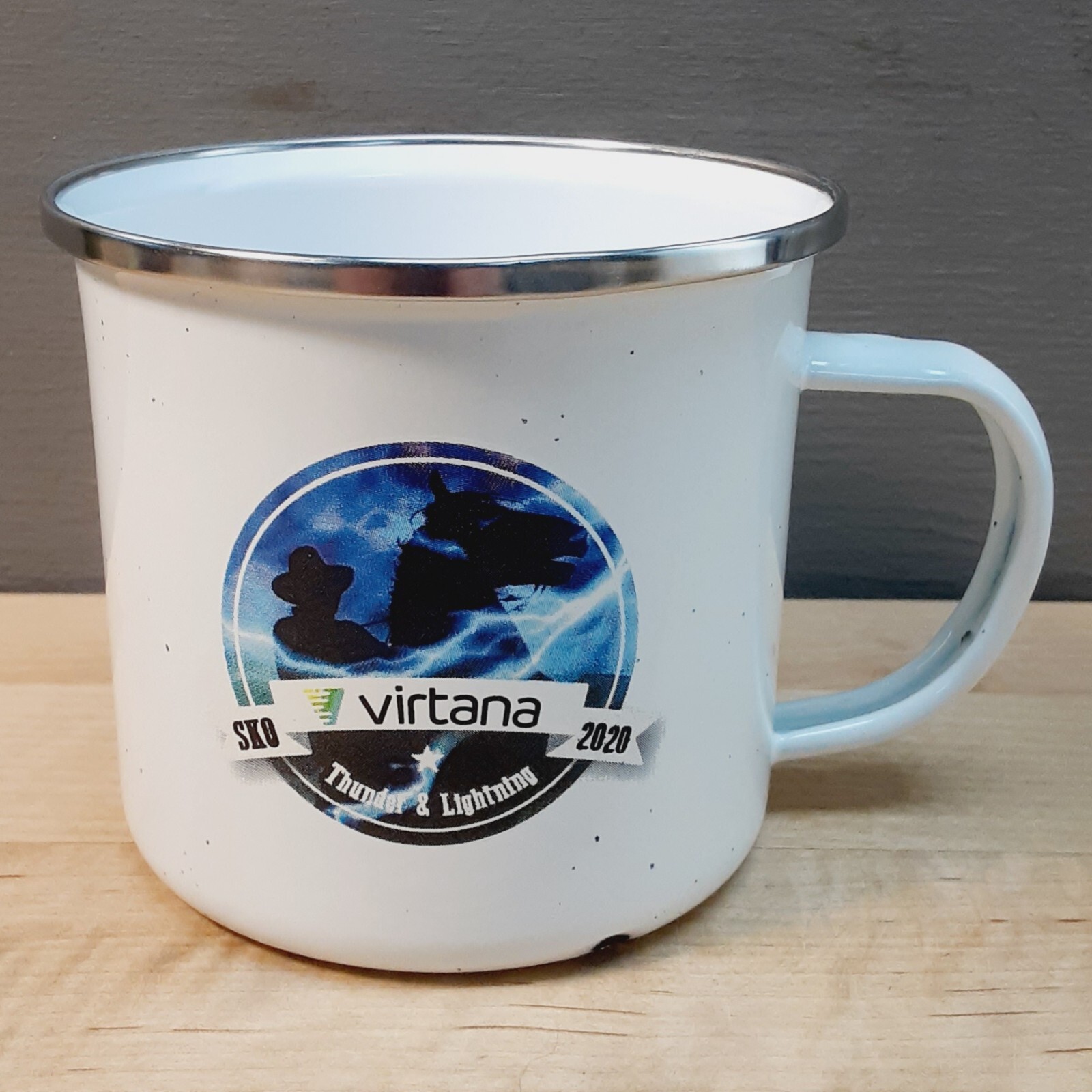 VIRTANA Thunder & Lightning 2020 — Enamelware 16oz Camping Cup Mug — FREESHIP!