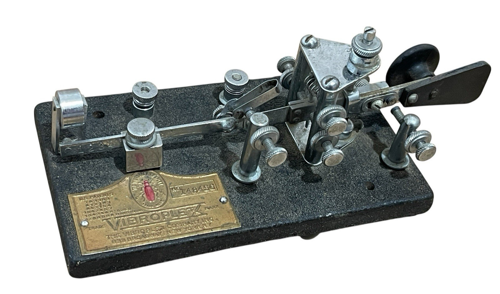 Vibroplex Champion Bug Morse Code Telegraph Key SN 148456 Ham Radio 1939-40s