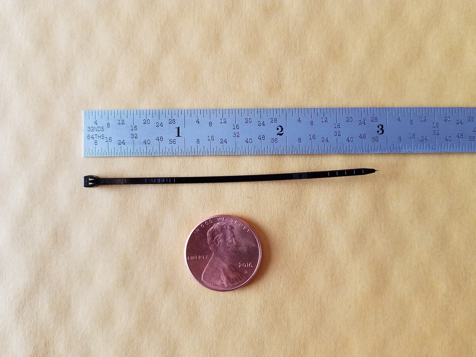 2-13/16" 71mm Submicro Micro Mini Cable Ties Zip Ties BLACK 100ea.