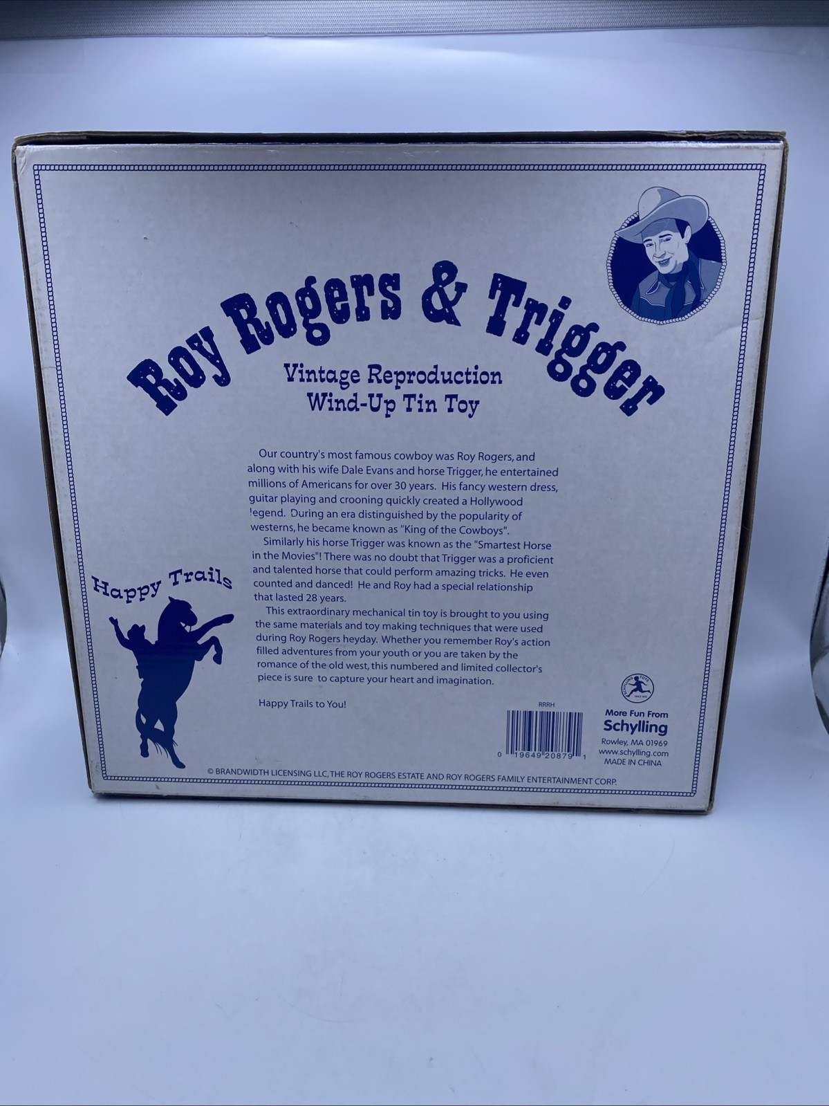 Roy Rogers And Trigger Wind Up Toy Vintage Reproduction Schilling Cowboy-READ