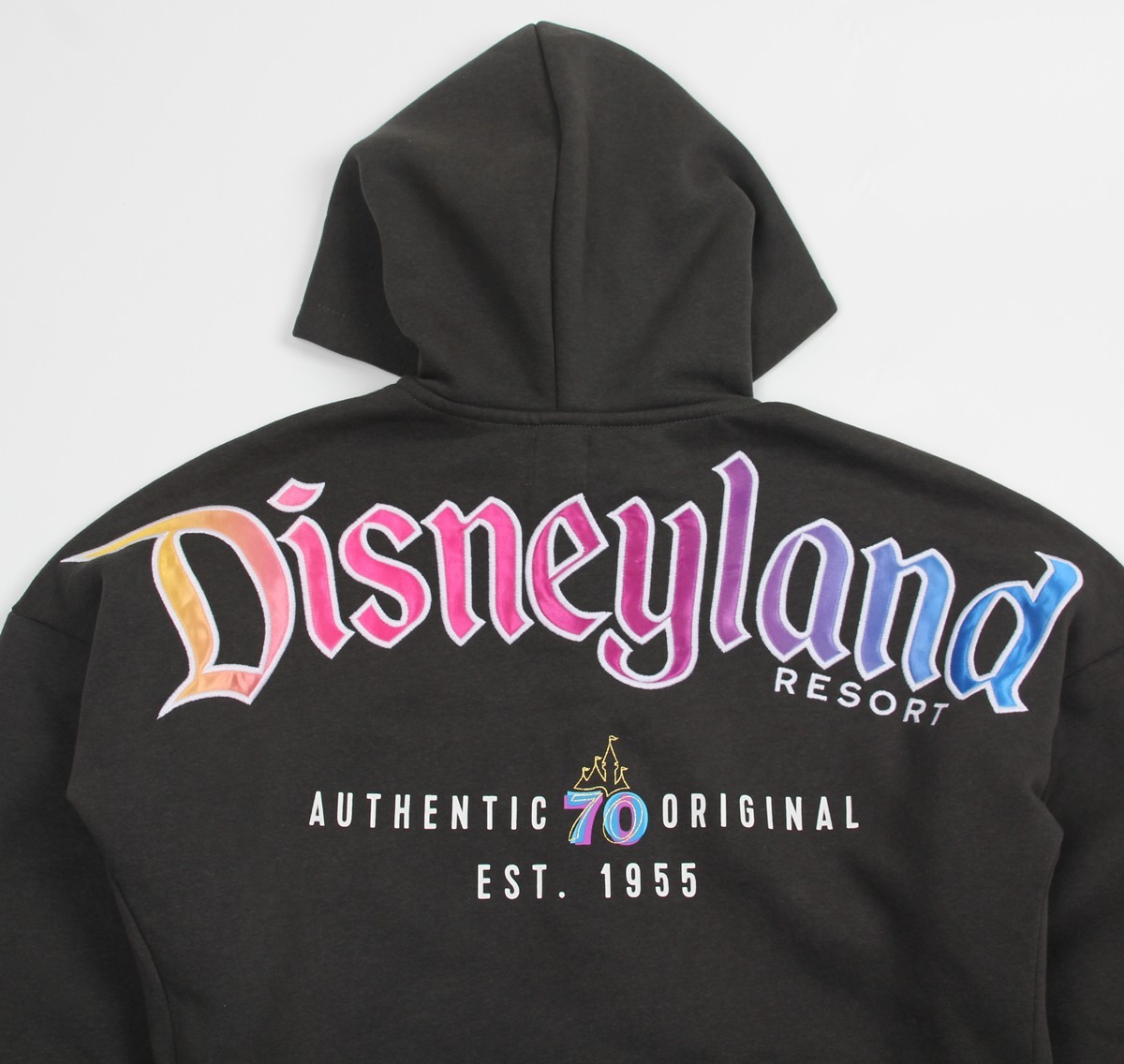 Disney Parks Disneyland 70th Anniversary Black Zip-Up Hoodie Size M