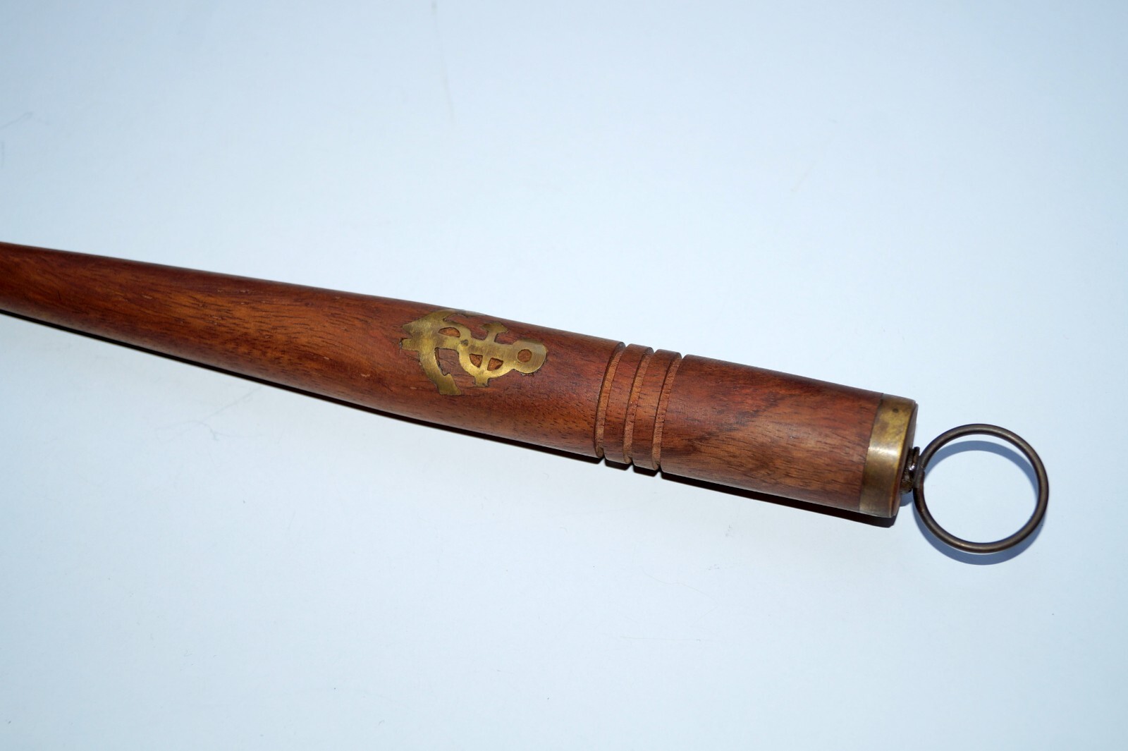 Antique Shoe Horn Solid Brass Wooden Handle Vintage Nautical Style Handmade