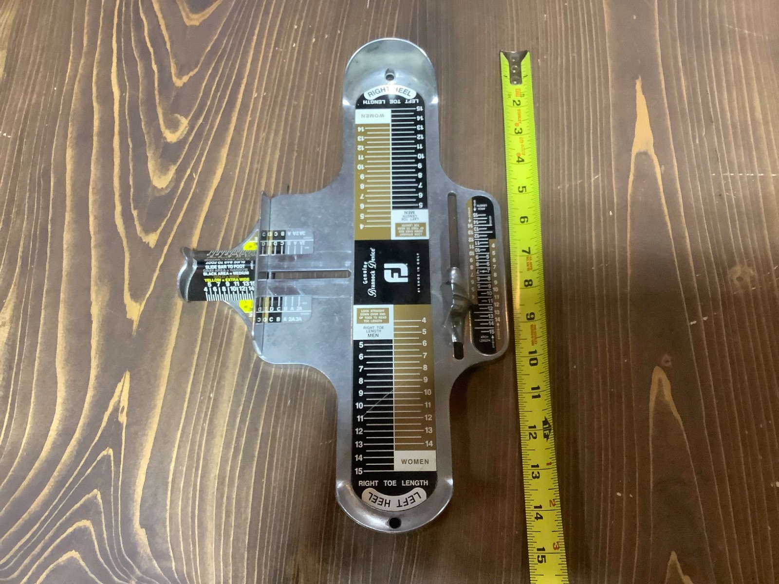 Vtg Genuine Brannock Device Women's Shoe Sizer Width Arch Foot Measurement Tool