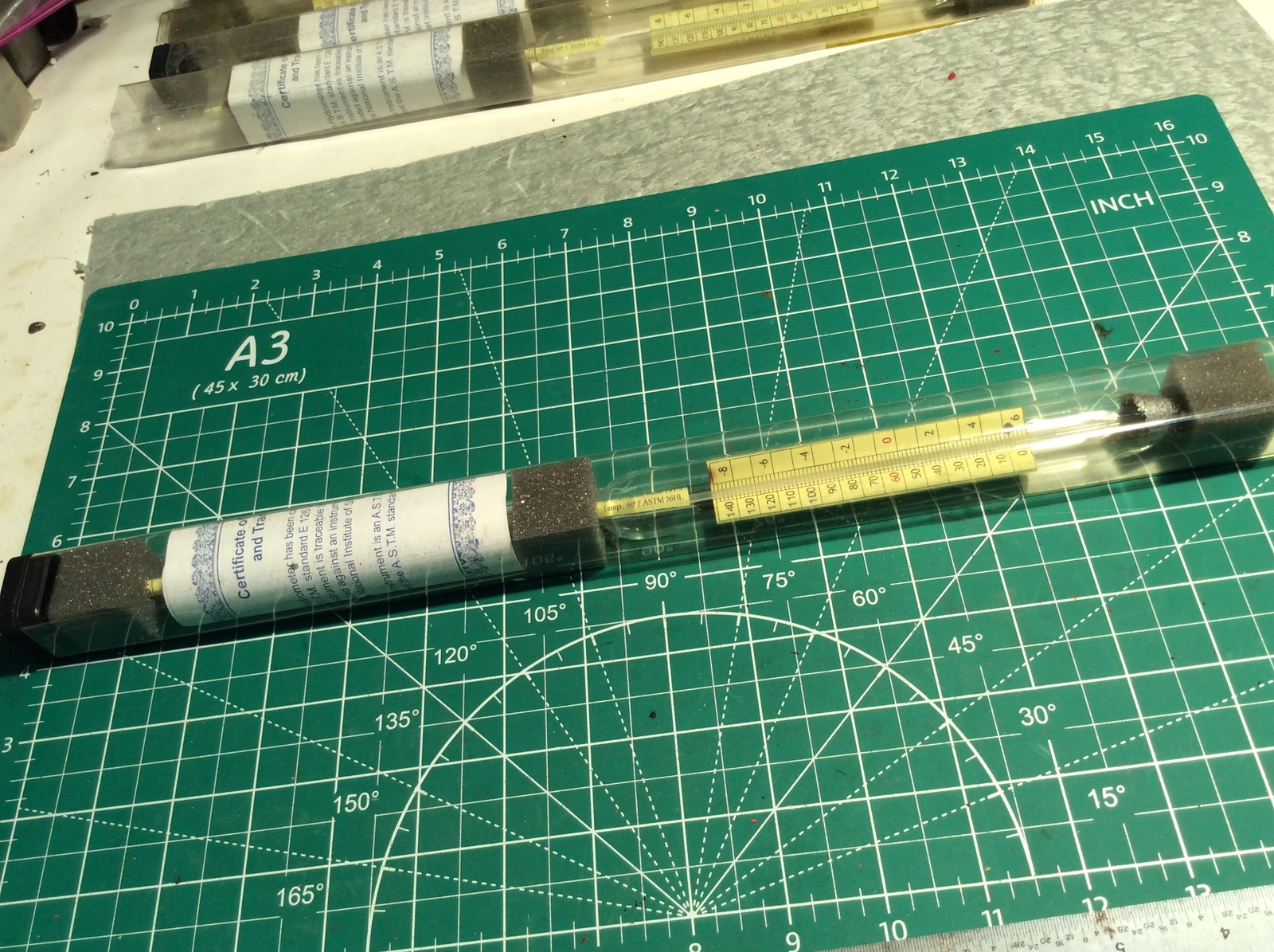 Hygrometer Petroleum Refinery API Scale Mod 141.5 Temp 60F ASTM 56HL (5)