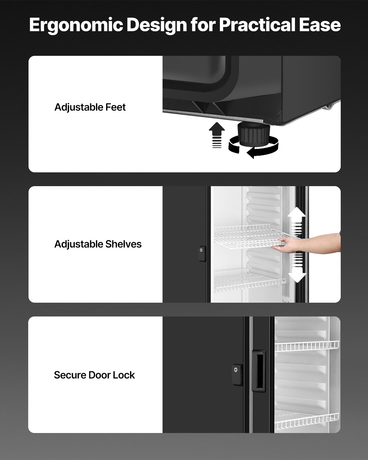 VEVOR Commercial Merchandiser Refrigerator 6.9 CU.FT Glass Door Beverage