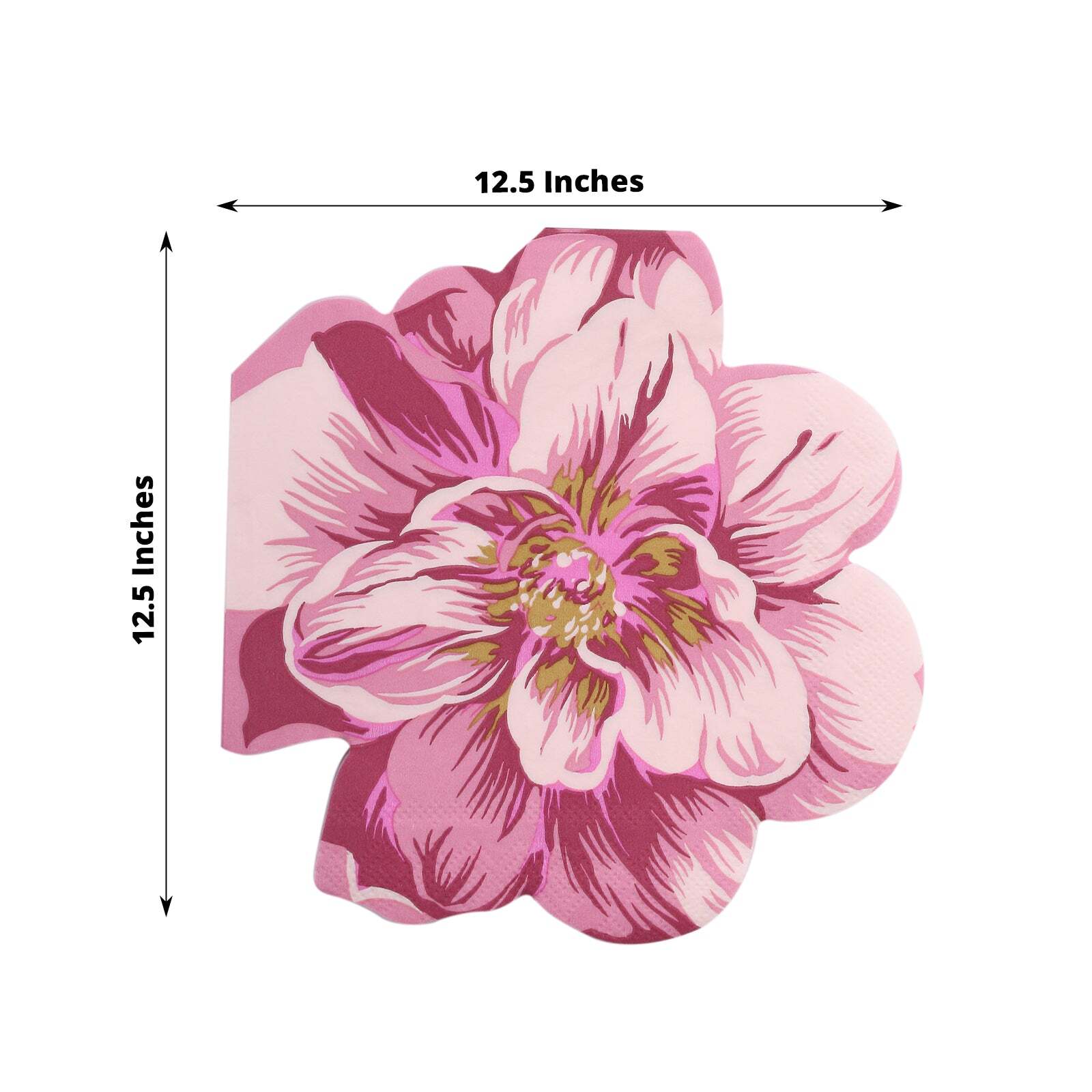 20 Pink Peony Flower Shaped Disposable Cocktail Paper NAPKINS Party Decorations