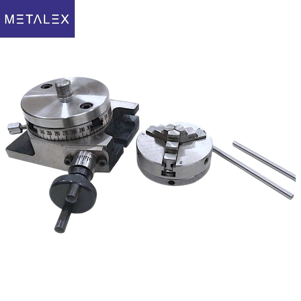 New Rotary Table Horizontal Vertical With 65mm 3 Jaw Lathe Chuck Backplate USA