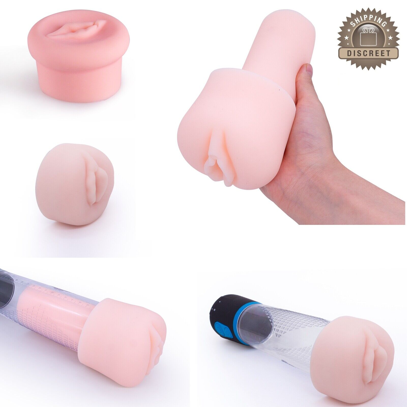 Realistic Silicone Soft Sleeve Insert for Penis Pump Enlagement Vacuum Pump Ring