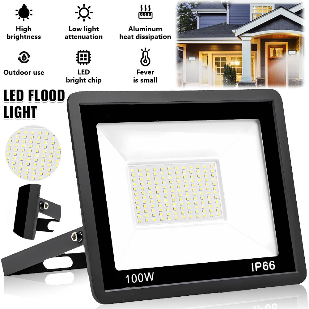 4pcs 100W LED Flood Light Outdoor Garden Lamp Yard Security Landscape Spotlight