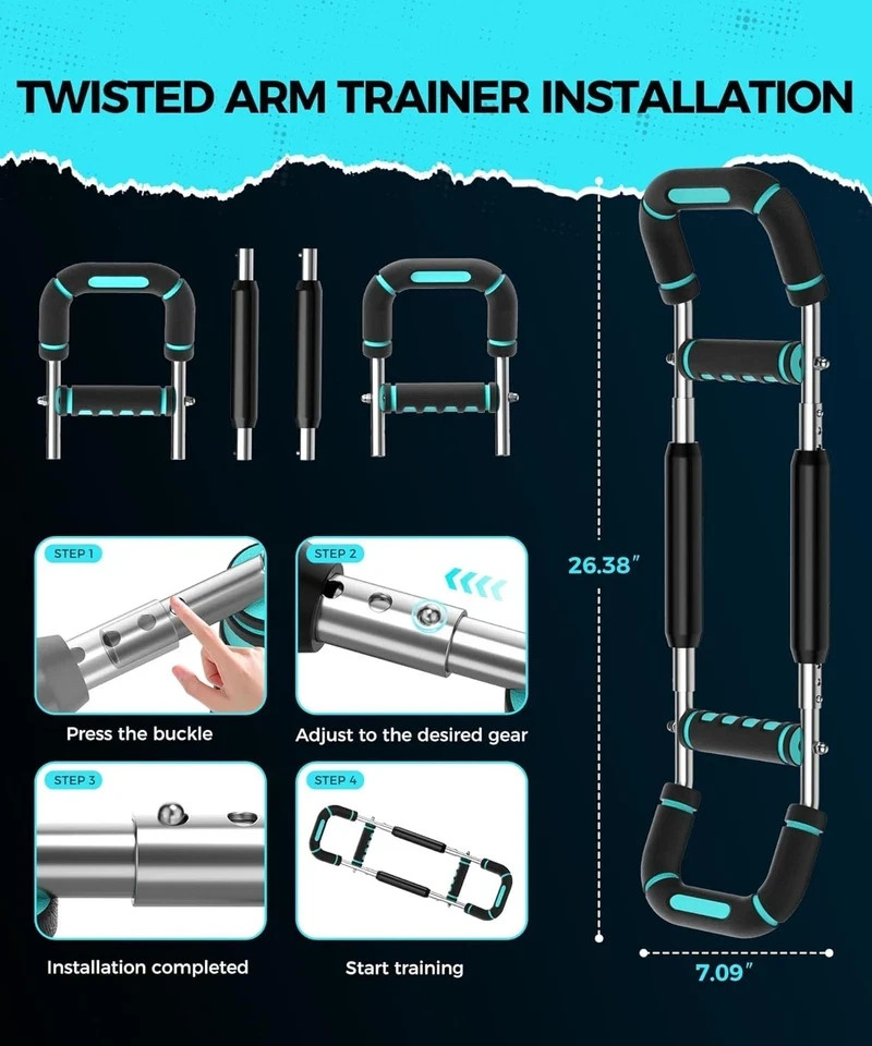 Twister Arm Trainer, Adjustable 5 Resistance Levels (40-130 lbs) Chest & Arm Wor