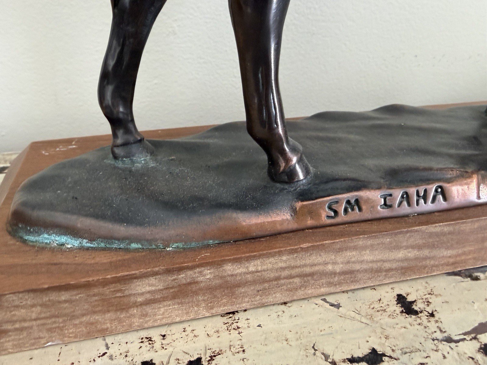 Gladys Brown Edwards (?) Champion Arabian Horse Bronze Sculpture Dressage Trophy