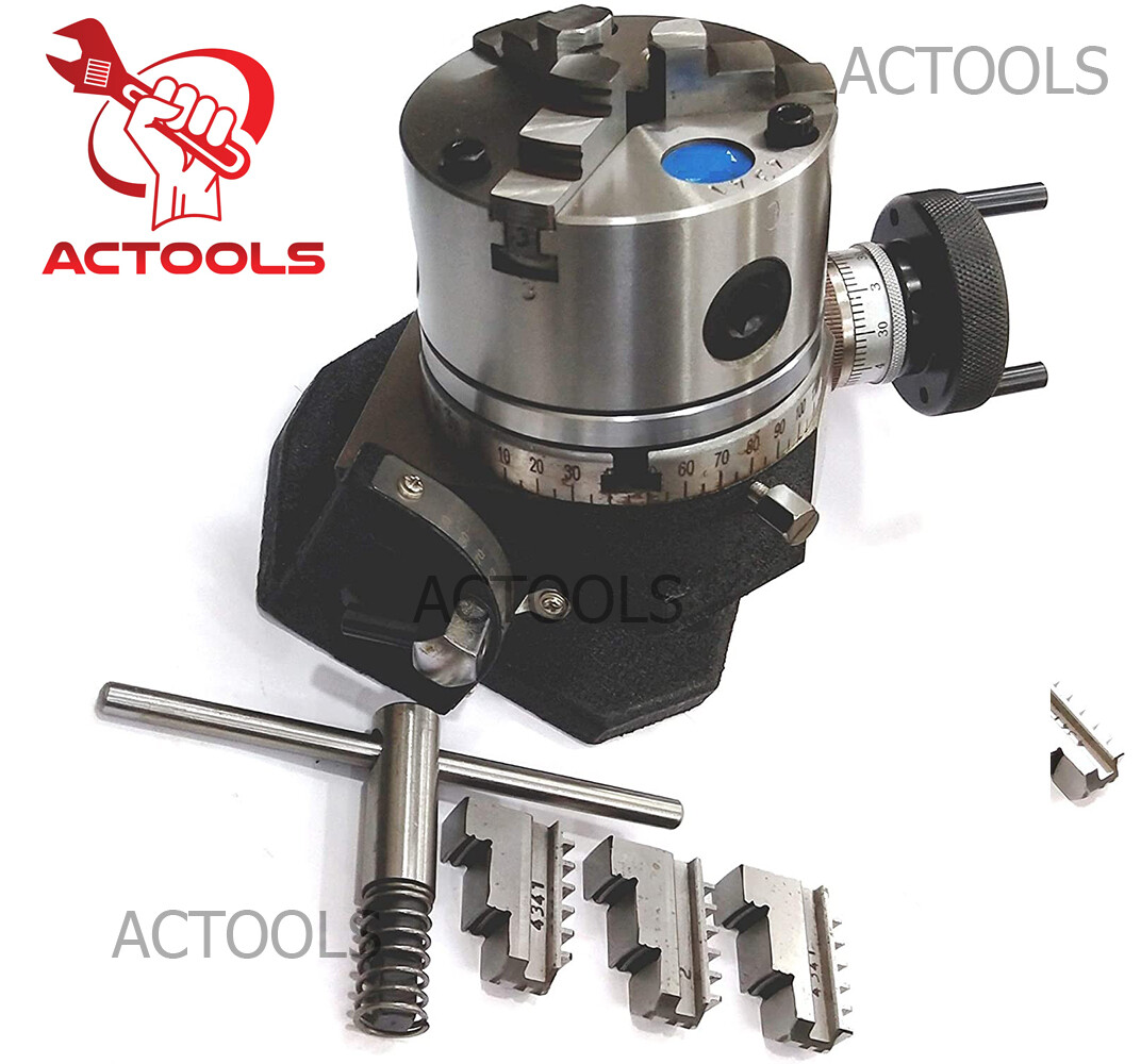 4" Inch Tilting Rotary Table With 100 mm Self Centering Chuck And Backplate USA