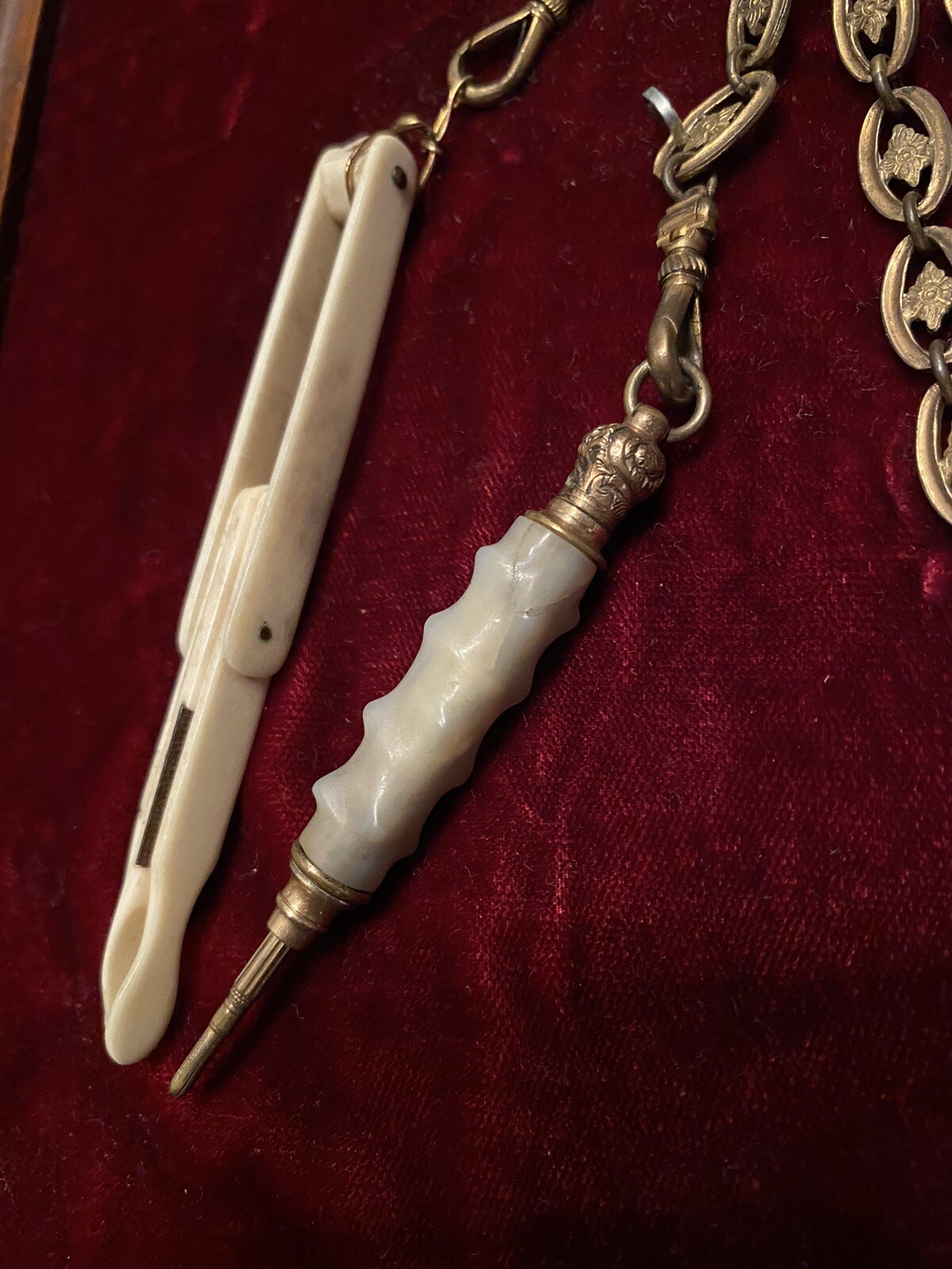 Victorian Antique Gold Filled Chatelaine