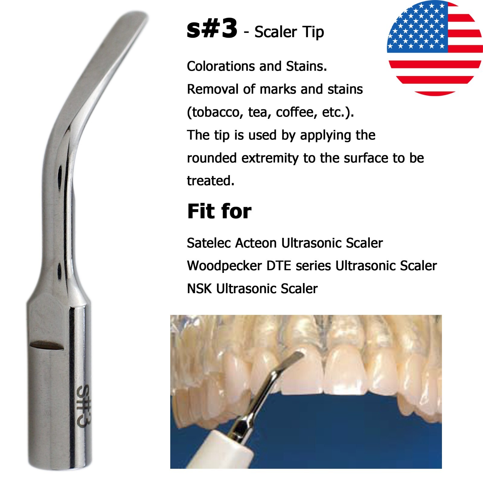 Dental ACTEON NEWTRON P5 XS Ultrasonic Scaler Handpiece Satelec Piezo Tips H3 1S