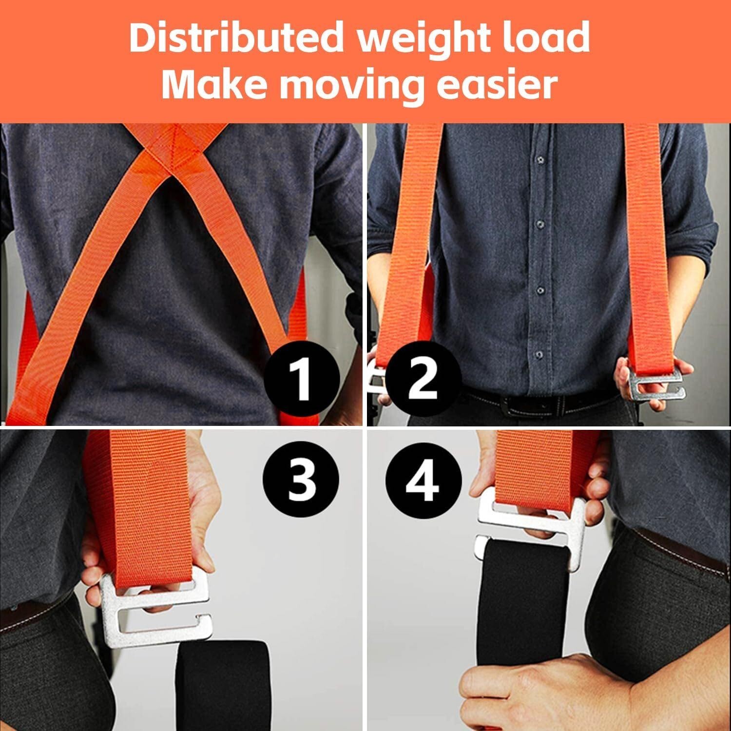 Heavy Furniture Appliances Moving Straps Rope Belt Transport Lifting System Tool