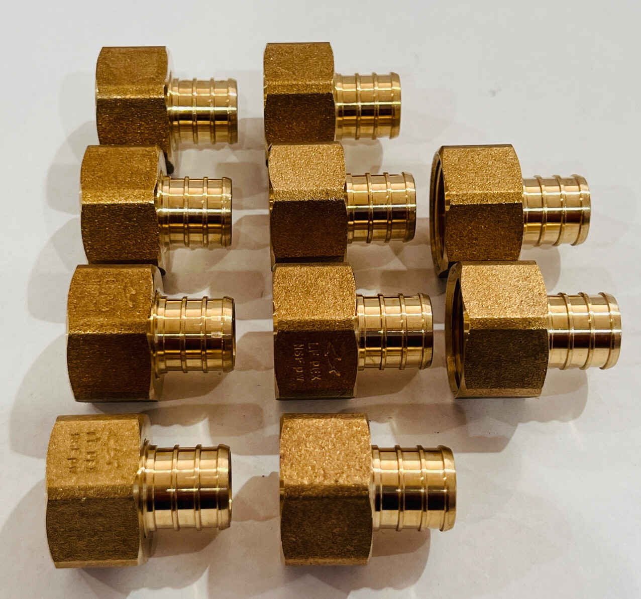 (10) PEX Brass Female Swivel Adapter Lead Free 3/4” X 3/4” FNPT
