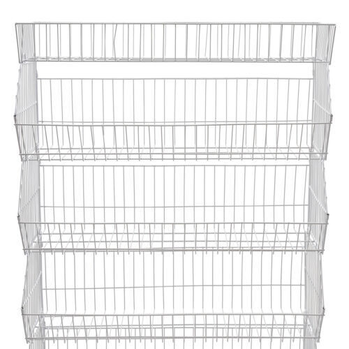 5 Tier Wire Grid Retail Display Shelf Merchandise Display Rack Stand w/4 Pulleys