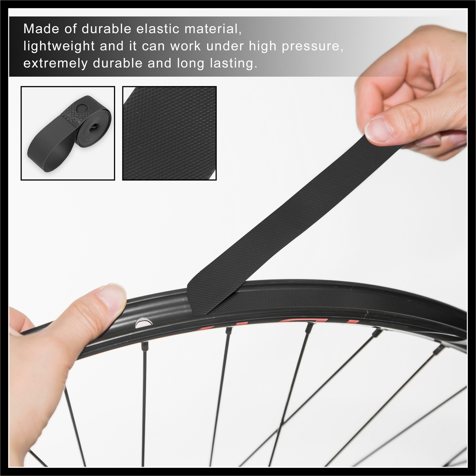 26" Bicycle Bicycle Wheel Rim Strip Rim Tape Liner Inner Tube BPVC BlackPair