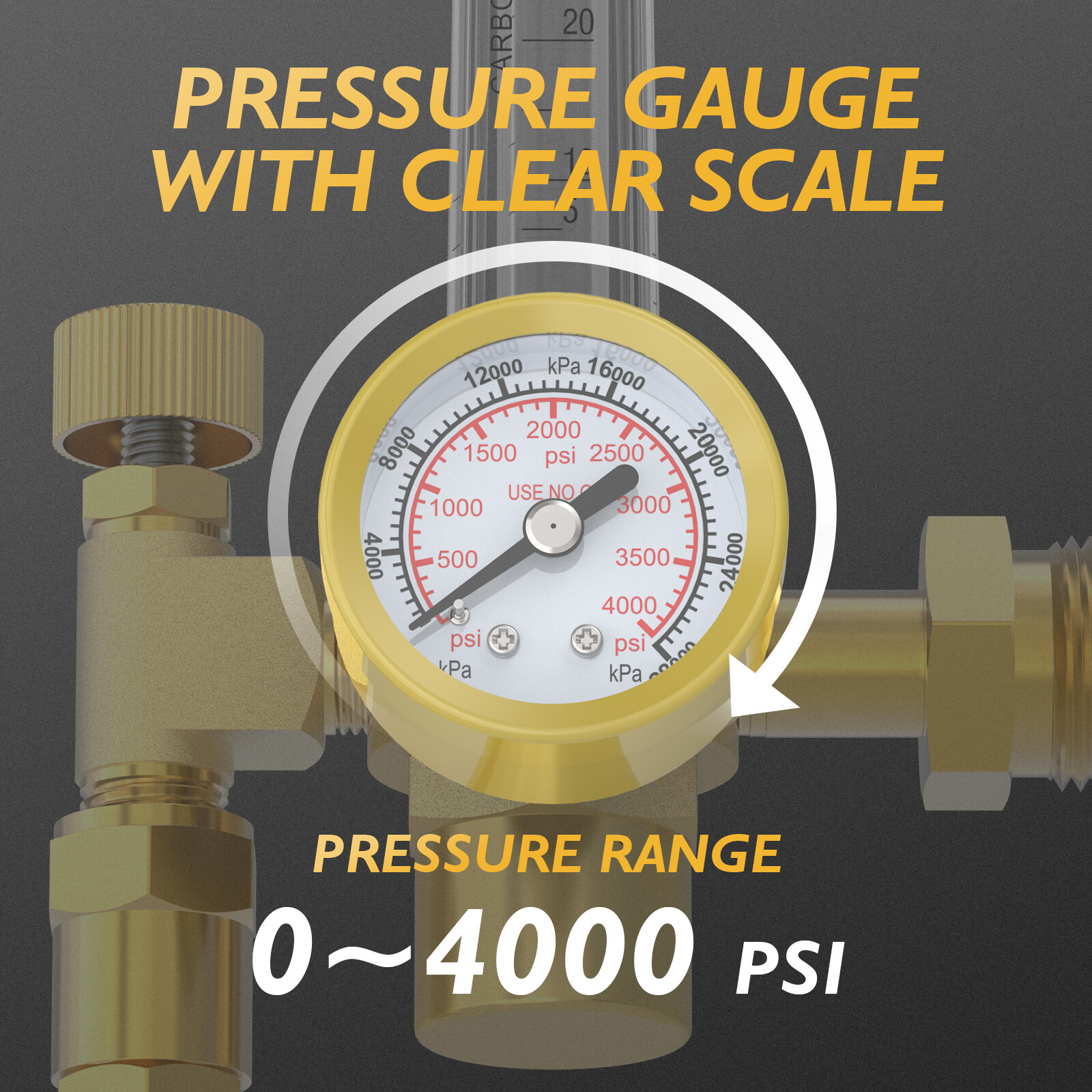 CO2 Argon Flow Meter Gas Regulator Gauge with Gas Hose Mig Tig Welding
