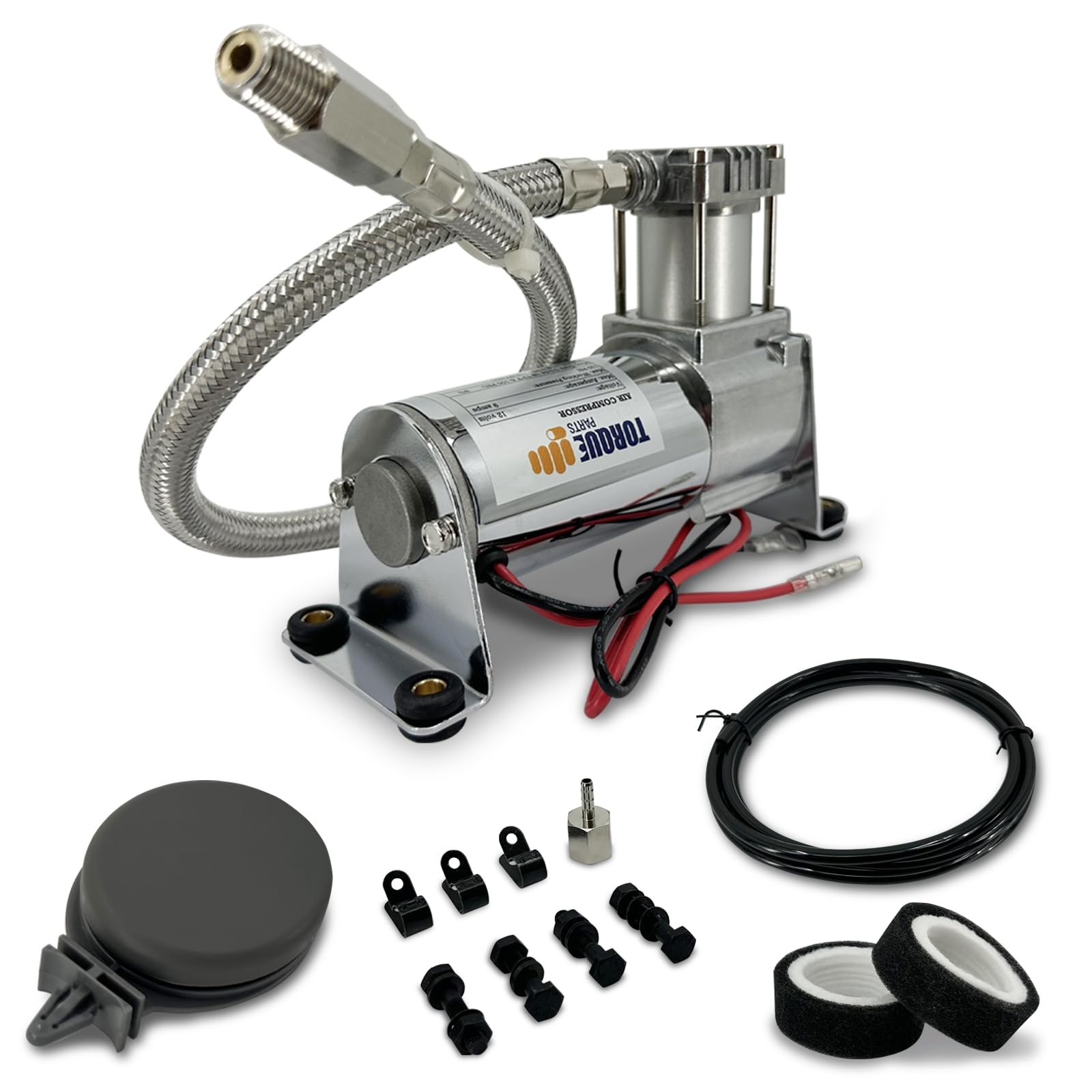 TORQUE Air Compressor Kit 12V Portable Single Port 120 PSI Replace AirLift 16192