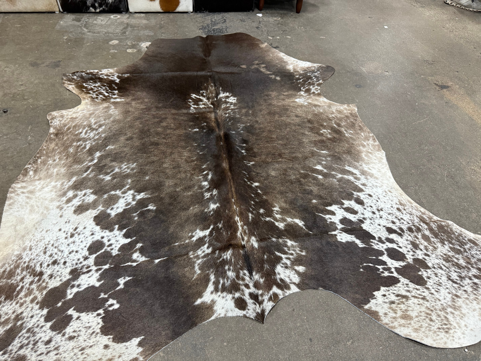 5 Exotic Tri Brindle Brazilian Cowhide Rug Cow Hide Size 7ft jumbo. 5 hide bundl