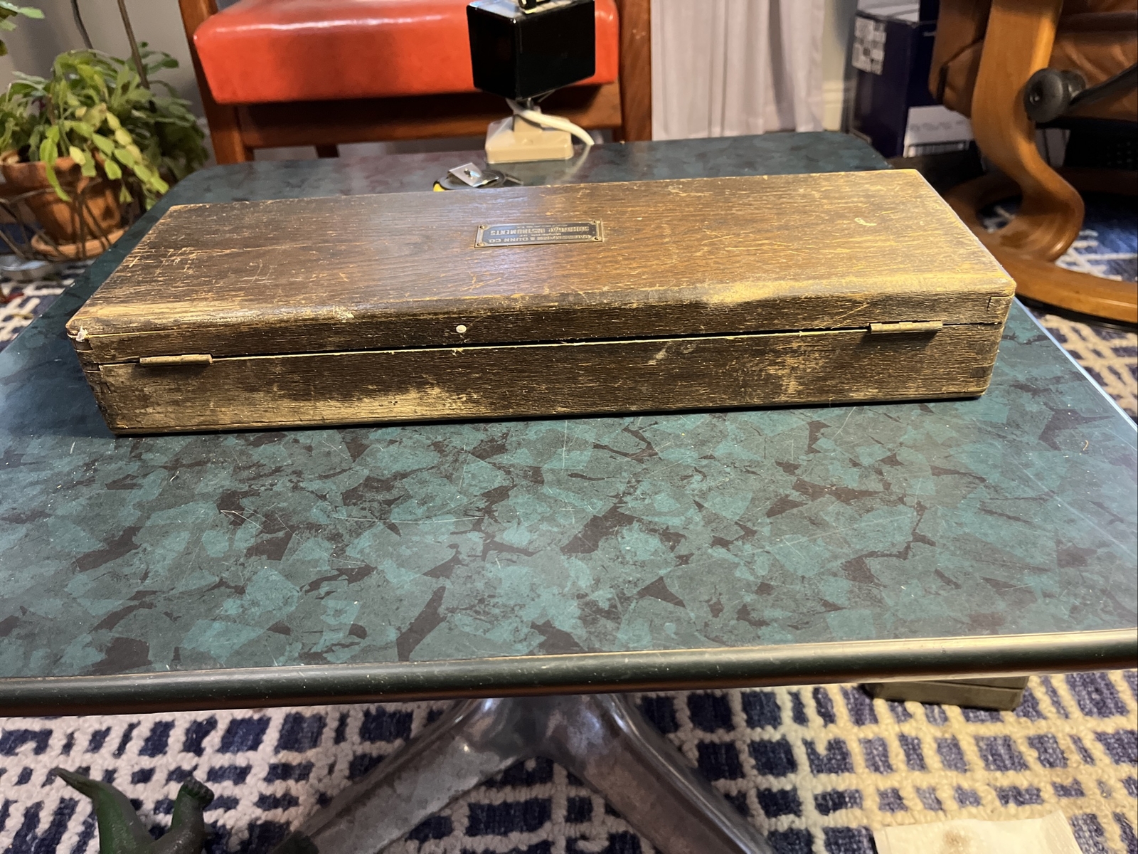 Antique 1800’s Physicians Haussmann & Dunn Surgical Instruments Wood Box 17” X 5