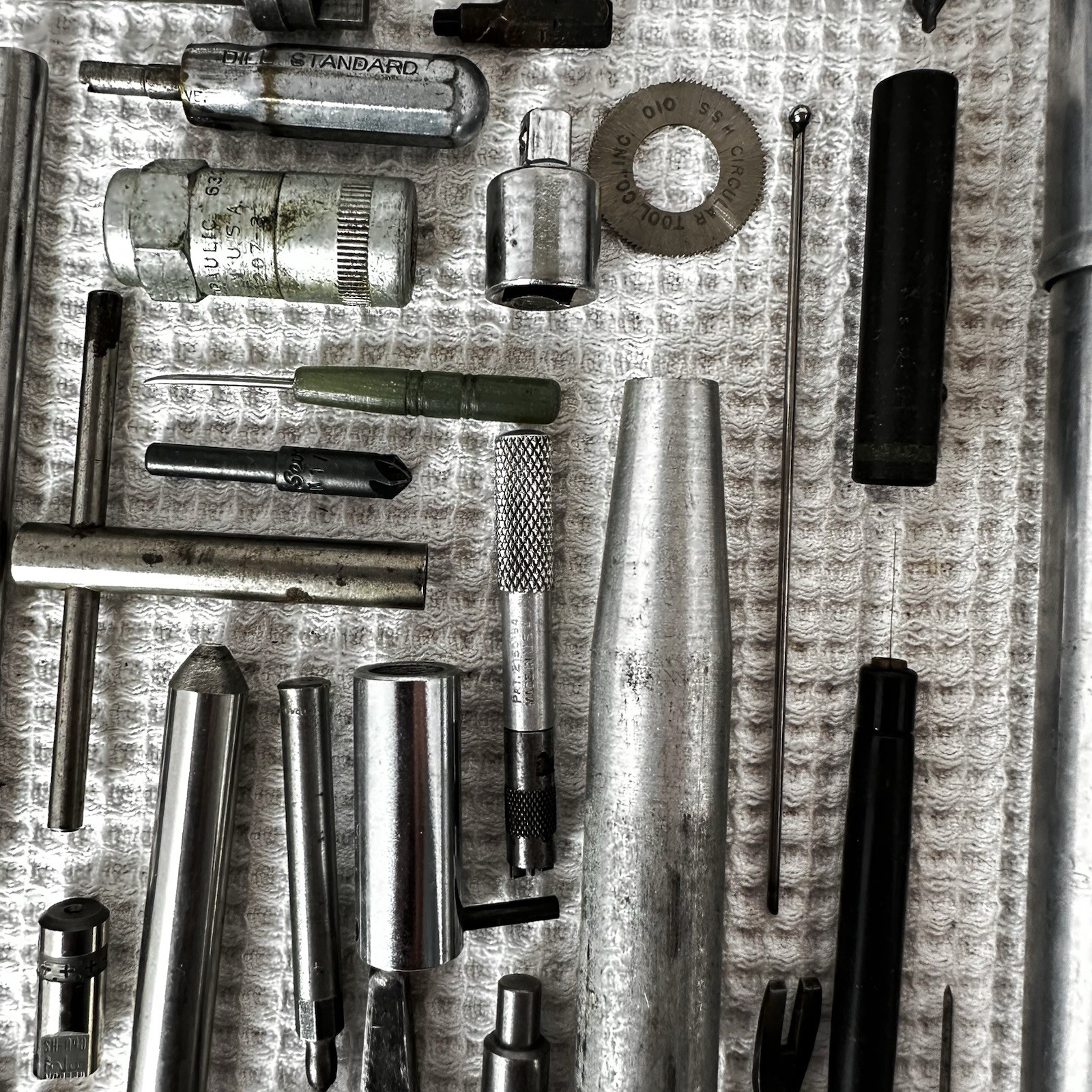 Machinist and Watchmaker Tools Lot 62 Piece End Mill Awl Saw Blades Drill Bits