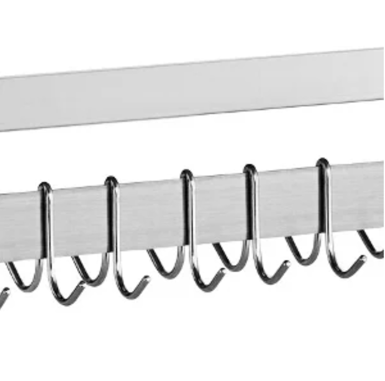 Rack Ollas Acero Inox 48” con 18 Ganchos | 48in Stainless Steel Pot Pan Rack