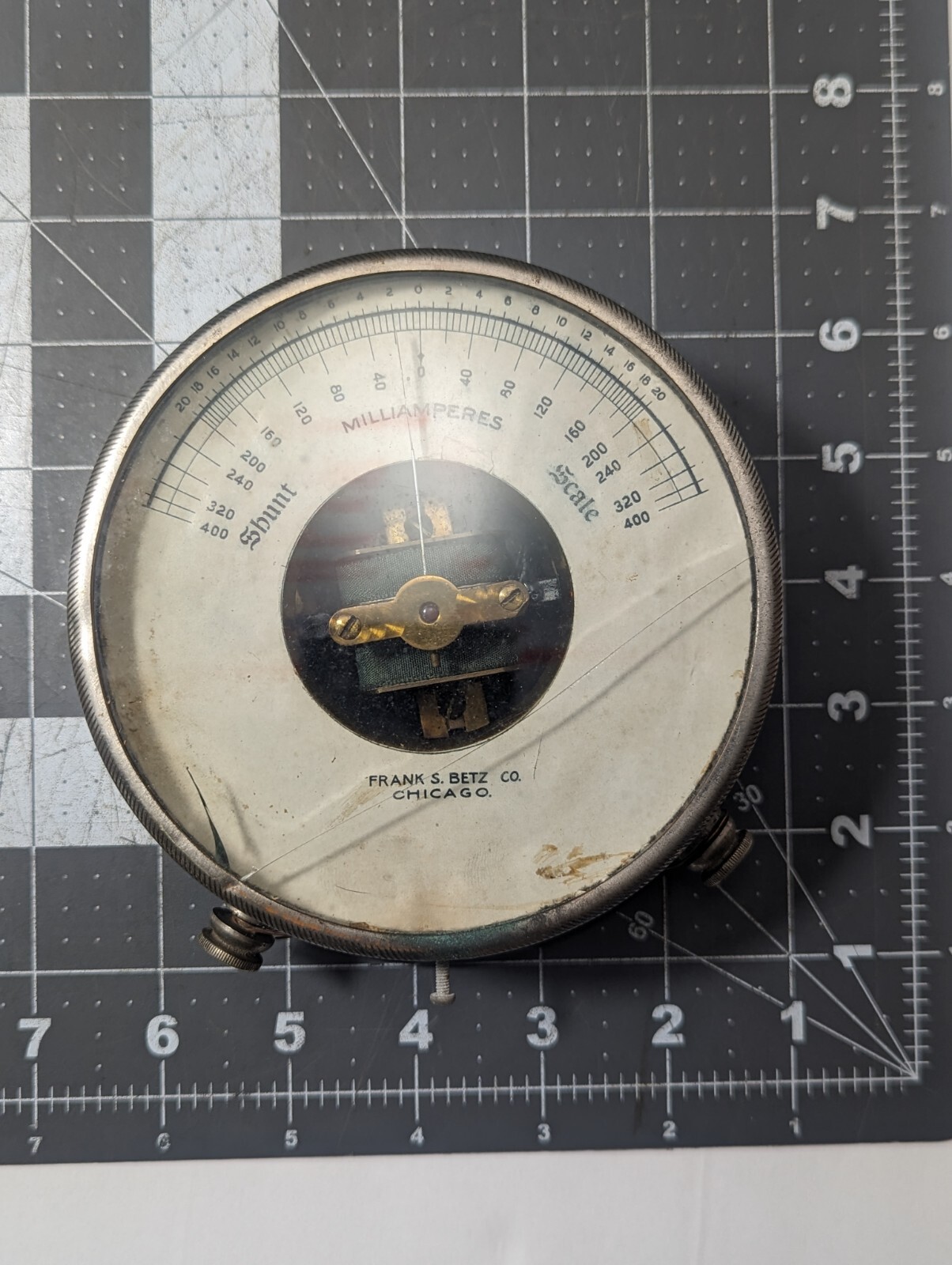 Vintage Frank S. Betz Co. Milli Amperes Meter Unique Steampunk Industrial