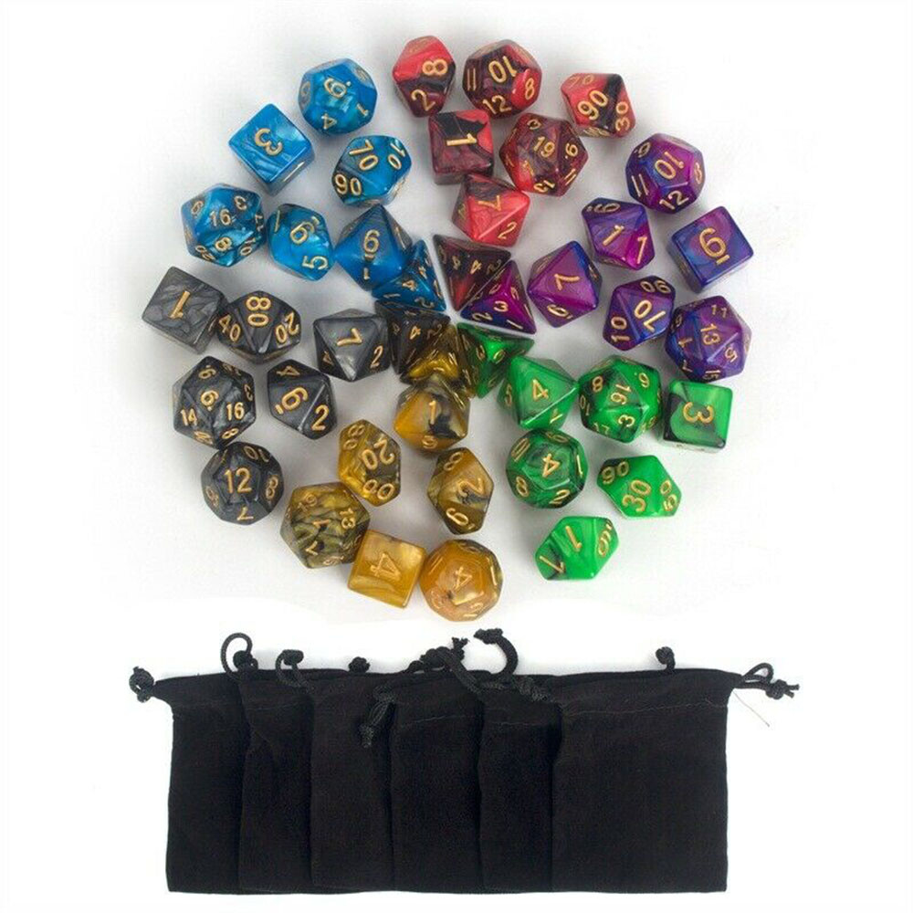 42pcs Polyhedral Dice Set for Dungeons & Dragons DND RPG MTG Game Toy Bag US