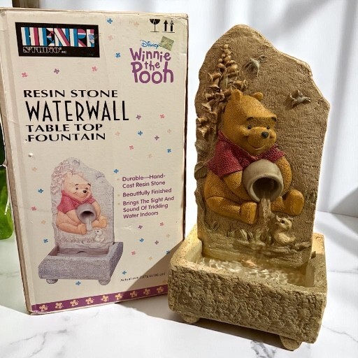 Henri Studio Disney Winnie the Pooh Resin Stone Waterfall Tabletop Fountain