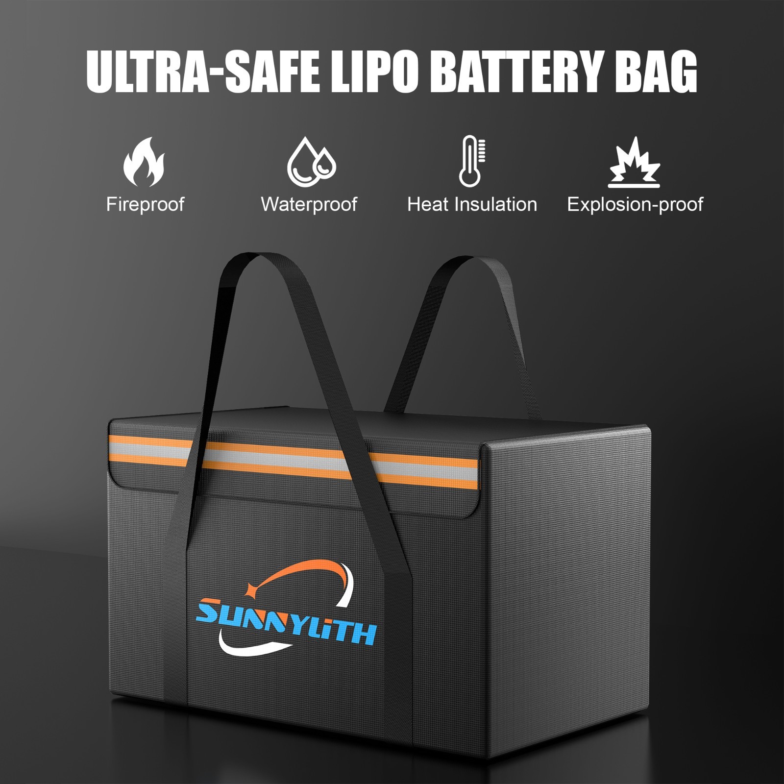 Safe Bag 12V Battery LiFePO4 Lithium Battery Fireproof Waterproof Large Capacity