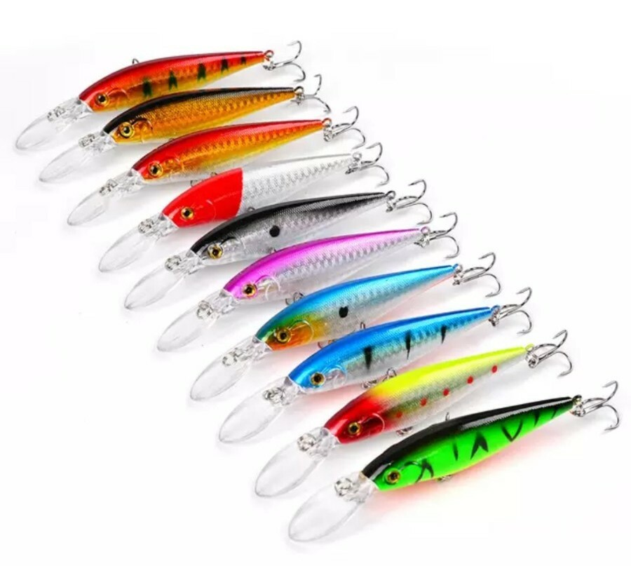 Fishing Lures crankbait Wobbler Lot of 10-pack bass walleye pike minnow lure lot