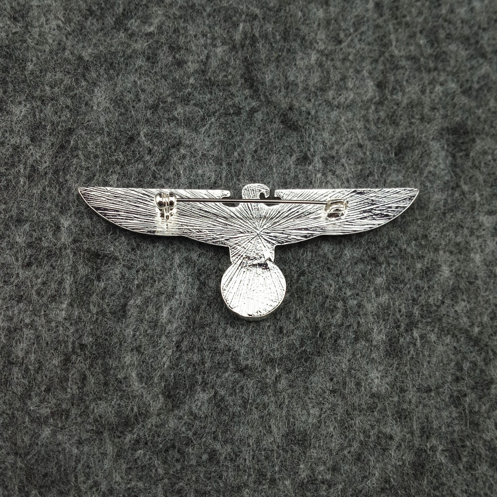 WW2 German Silver Eagle w/ Iron Cross Badge Hat Pin Brooch Military Medal Emblem