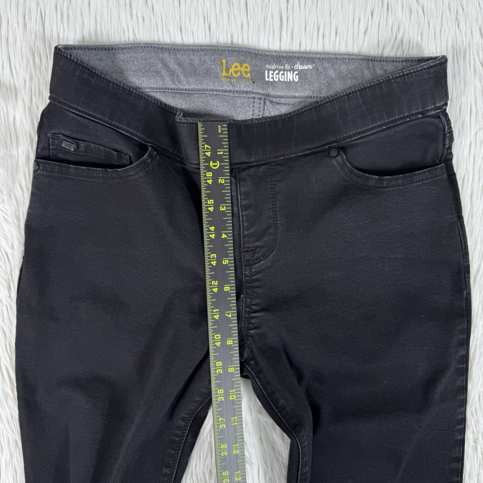 Lee Modern Series Black Mid-Rise Dream Legging Denim Jeans Women's Size 8M